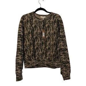 rag & bone Army Multi Camo City Sweatshirt Medium Green Crewneck Pullover NWT
